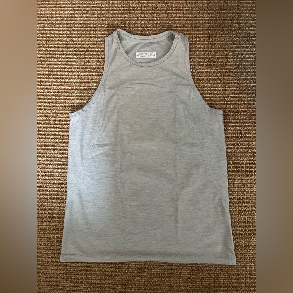 Outdoor Voices Women's High Neck Tank in Oatmeal Size XS
